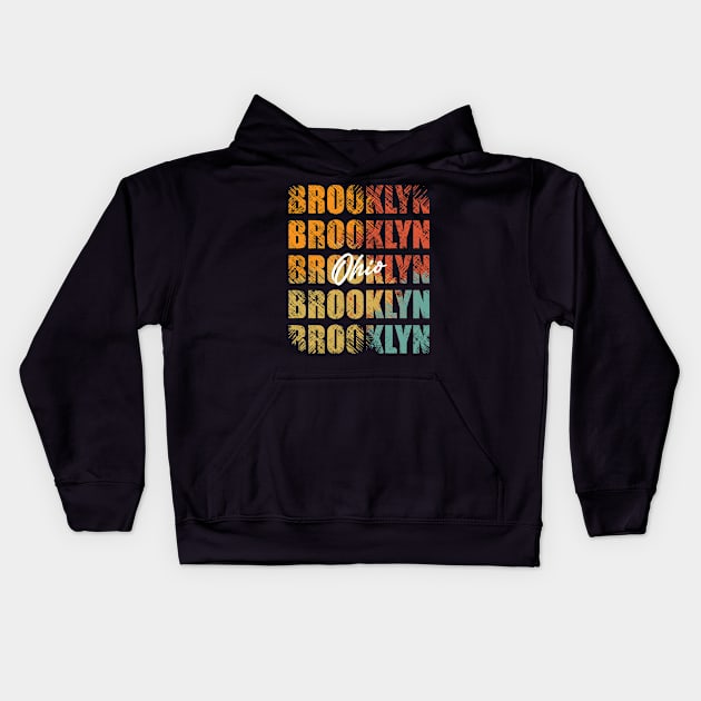 Brooklyn Ohio Retro Vintage Custom Design Unique Graphic Kids Hoodie by lorijaquelyn